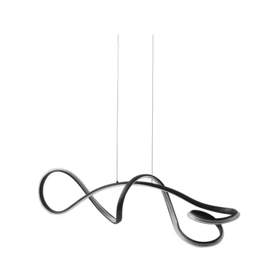 Image of Lucande LED pendant light Rodado, black, 110 cm, aluminium