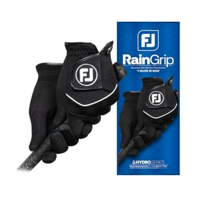 Image of FootJoy RainGrip Pair Men&#039;s Golf Gloves, Black