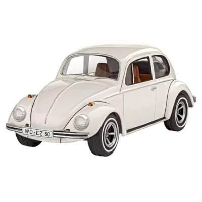 Image of Revell Model Set 67681 VW Beetle 1:32 Scale Unbuilt/Unpainted Plastic Kit with Contacta Professional Glue, Paintbrush &amp; Selected Aqua Color Paints