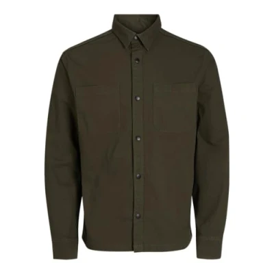 Image of JACK &amp; JONES Men&#039;s Jcologan Ripstop Overshirt Ls Casual Shirt, Forest Night, M