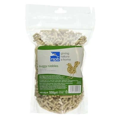 Image of RSPB Buggy Nibble Treats, 550g, This Nibbles are like Hot Cakes to Wild Birds, A Delicacy that Few Birds Can Resist, Made with Mealworms, Premium UK Suet &amp; Cereal. Supporting the