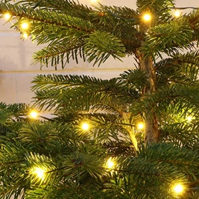 Image of Qbis Outdoor Fairy Lights, Battery Operated Christmas Multi Function Micro Wire Lights with Timer, Green Perfect for Your Tree (100 LED Wire)