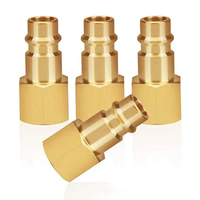Image of 4pcs Air Line Connectors Euro Airline Hose Compressor Fittings 1/4&quot; BSP Coupler and Plug Kit Couplings Connector Male