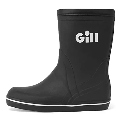 Image of Gill Junior Short Cruising Boot Non Slip 100% Rubber Sailing Boating Yachting Black Size 4