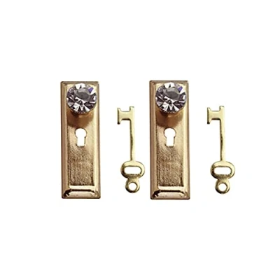 Image of Melody Jane Dolls House Crystal Classic Handles Knobs with Keys Miniature Door Furniture