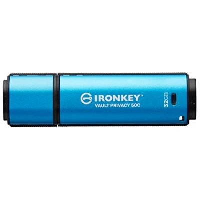Image of Kingston IronKey Vault Privacy 50 FIPS 197 Certified &amp; XTS AES 256 bit Encrypted USB TypeC Drive for Data Protection IKVP50C/32GB