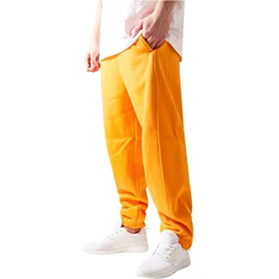 Image of Urban Classics Men&#039;s Sweatpants Drawstring Joggers Sport Trousers with Elastic Waist Tracksuit Elasticated Zipped An, Orange, XS