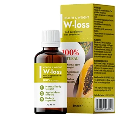 Image of W Loss Drops Natural Food Supplement Supports Healthy Weight and Fat Burning Ketogenic 30ml