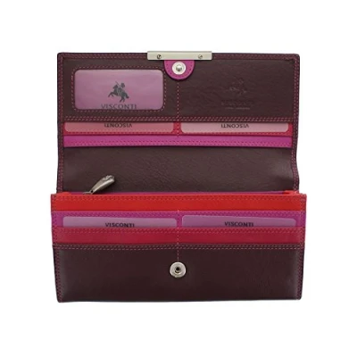 Image of Visconti Soft Leather Rio Ladies Purse Style RFID Blocking R11 Plum Multi
