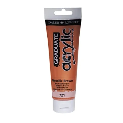 Image of Daler Rowney Graduate Acrylic Paint, Plastic Tube, 4oz 120 ml, Metalic Brown