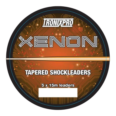 Image of Tronixpro Xenon Tapered Leaders, Orange, 0.28 0.60mm, 10lb 50lb, 5x15m
