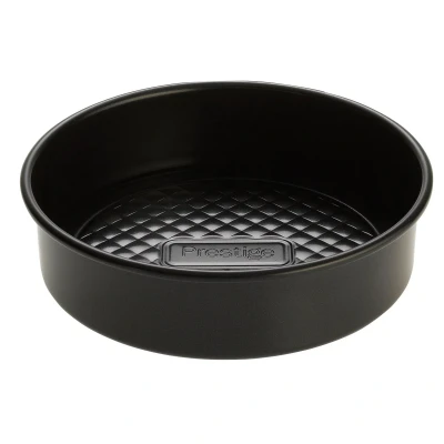 Image of Prestige Inspire Non Stick Round Cake Tin 18cm with Loose Base 7 Inch Sandwich Tins for Baking, Freezer &amp; Dishwasher Safe, Heavy Gauge Carbon Steel Bakeware, Black
