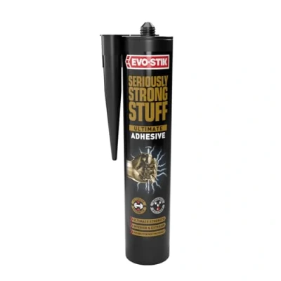 Image of EVO STIK Seriously Strong Stuff Ultimate Adhesive, Holds up to 150 Tonnes, Waterproof, Colour: White, Size: 290ml