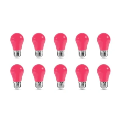 Image of ZFQ 10 Pack 3W LED Color Light Bulb E27 A50 Lighting Bulbs,30W Incandescent Equivalent,LED Coloured for String Patio Garden Party Christmas, Wedding, Bar, Mood Ambiance Decoration, Pink
