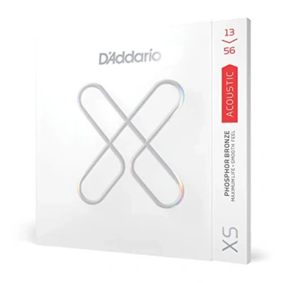 Image of D&#039;Addario Guitar Strings XS Phosphor Bronze Coated Acoustic XSAPB1356 Greater Break Strength with Tuning Stability For 6 String Guitars 13 56 Medium