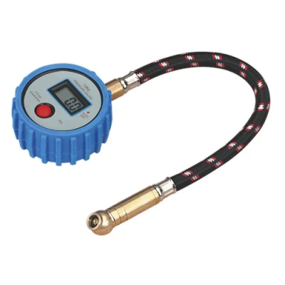 Image of Sealey Tyre Pressure Gauge Digital with Leader Hose &amp; Quick Release 0 100psi