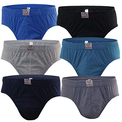 Image of BestSale247 Men’s Fine Rib Briefs 100% Cotton Underwear Packs of 3 / 6 12 Multicolour X Large