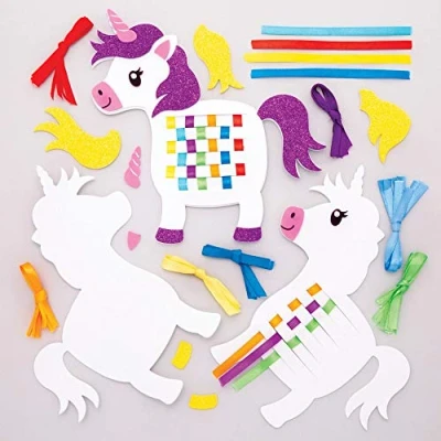 Image of Baker Ross AW630 Unicorn Weaving Kits (Pack of 6)