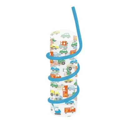 Image of FabFinds Kids Drinks Cup with Curly Straw Reusable 2 Pack (Transport)