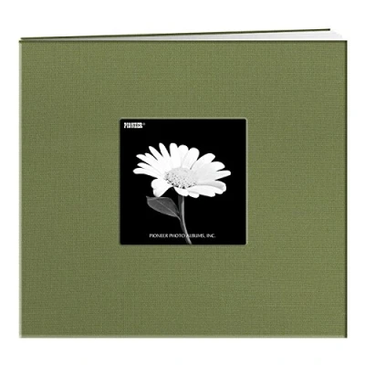 Image of Pioneer Book Cloth Cover Post Bound Album, 8 x inches, Herbal Green, fabric, 8&quot;X8&quot;