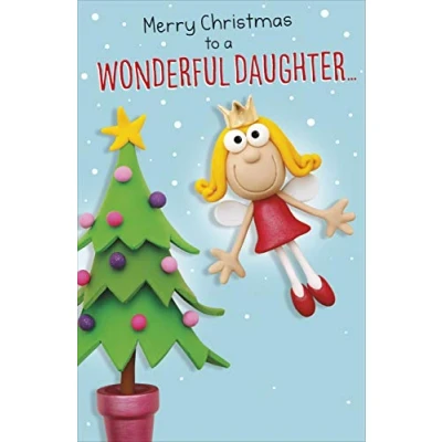 Image of Hanson White To A Wonderful Daughter Funny Christmas Greeting Card Humour Xmas Cards 616420