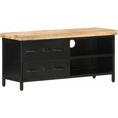 Image of vidaXL TV Cabinet 90x30x41 cm Rough Mango Wood