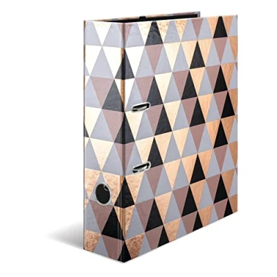 Image of HERMA Lever Arch File Fashion &amp; Style with Abstract motif, A4, 70 mm Spine, Inner Print, Pack of 5