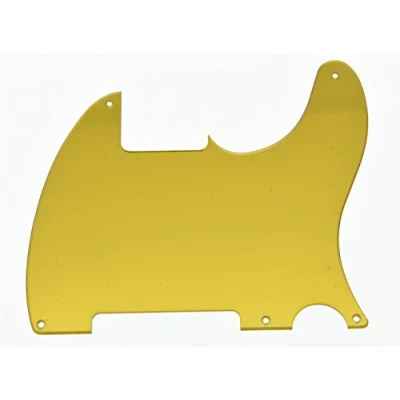 Image of KAISH 5 Hole Tele Blank Guitar Pickguard Pick Guard Scratch Plate for Telecaster Esquire Gold Mirror