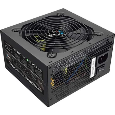 Image of AeroCool Integrator 500 W 80 Plus Bronze Power Supply Unit with UK 3 Pin Lead , Black