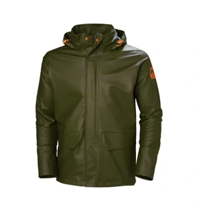 Image of Helly Hansen Workwear Men&#039;s Gale Waterproof Rain Jacket, Light Olive, XS