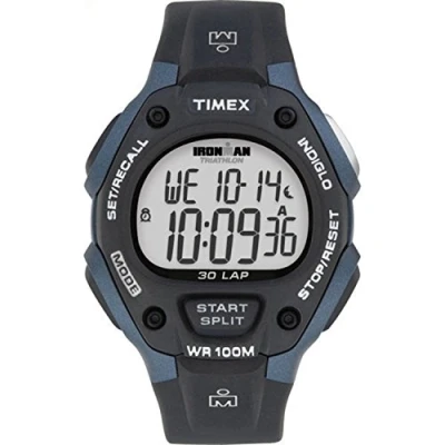 Image of Timex Ironman Men&#039;s Digital Watch with LCD Dial Display and Black Resin Strap T5H591