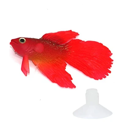 Image of Artificial Silicone Betta Fish Tank Decoration, Aquarium Fake High Simulation Lifelike Floating Ornament
