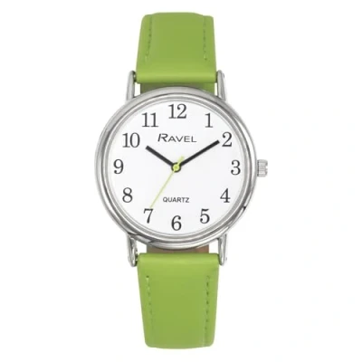 Image of Ravel Women&#039;s Round Brighter Days Silver Tone Watch (27mm case) Analogue Quartz R0140.21.2 Bright Lime Green/White Dial