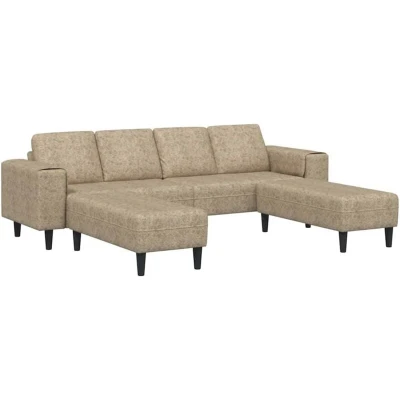 Image of vidaXL Sofa Set 3 pcs Light grey Faux suede leather