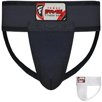 Image of Farabi Sports Groin Guard MMA Martial Arts Boxing Protector Strain Support Krav Maga (Large, Black)