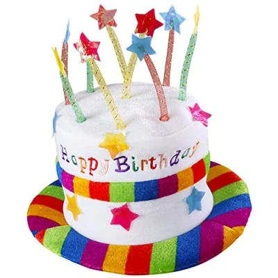 Image of Velvet Happy Birthday Fancy Dress Hats Caps &amp; Headwear for Costumes Outfits Accessory