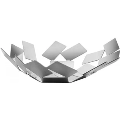 Image of Alessi La Stanza dello Scirocco MT01 Design Fruit Basket in 18/10 Stainless Steel, Mirror Polished, Silver, 24.5 x 23.2 6.2 cm
