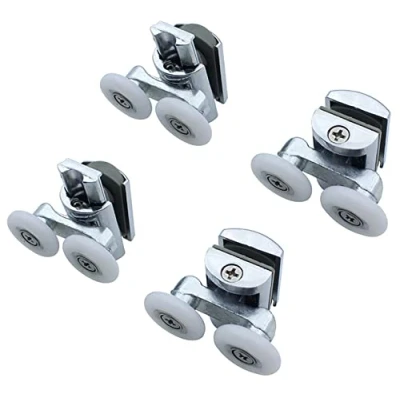 Image of KEABATH 4pcs shower door rollers glass roller, twin wheels runner pulleys, solid zinc alloy 23mm diameter for enclosure, room, screen parts replacement