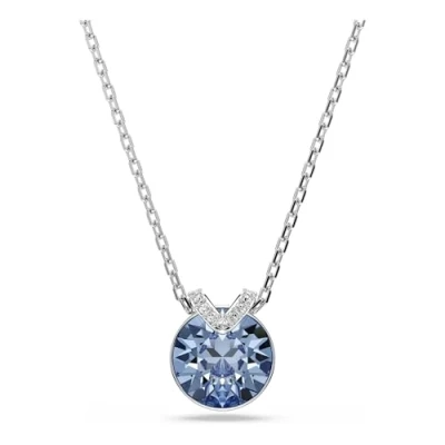 Image of Swarovski Bella Pendant, Light Sapphire, Rhodium Plated