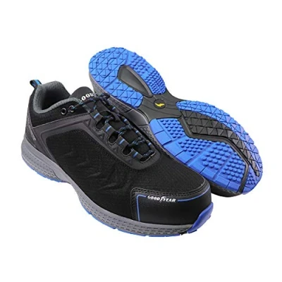 Image of Goodyear Mens Metal Free Water Resistant Safety Shoe Lightweight Composite Toe Flexible Midsole Workwear Trainer S3/SRC/HRO, Black, 10 UK