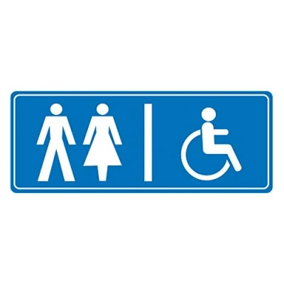 Image of 2 x Toilets specified Information Sign Removable Self Adhesive Waterproof Durable Vinyl Label Sticker 225mm 106mm