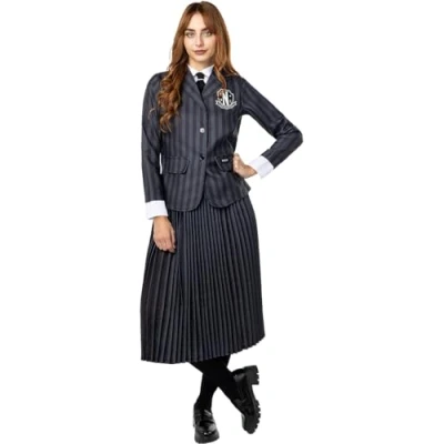 Image of Funidelia Wednesday Addams Costume uniform for woman Family &amp; Halloween adults accessory fancy dress props Halloween, carnival parties Size M