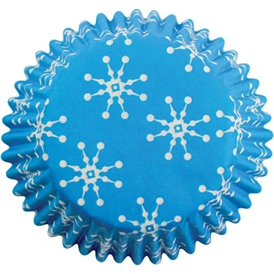 Image of PME BC753 Snowflakes Paper Baking Cases for Cupcakes, Mini Size, Pack of 100