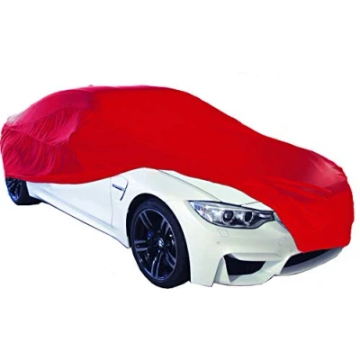 Image of MP Essentials Soft Breathable Fabric Indoor, Garage &amp; Showroom Full Car Cover RED (Large 486 x 139 120cm)