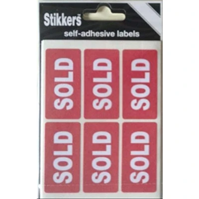 Image of Sold Stickers 25mm x 50mm (42 Sticky Labels)