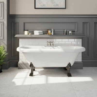 Image of Park Lane Oxford Freestanding 1500 x 750mm Roll Top Bath With Black Dragon Feet
