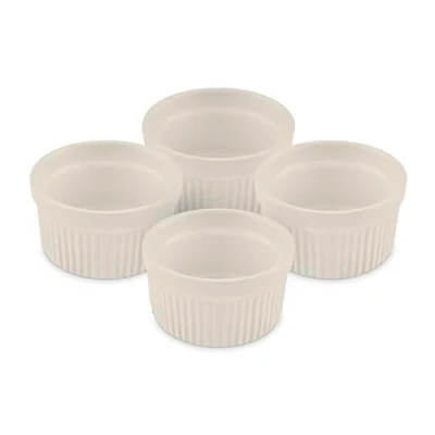 Image of Tower BO875004CRM Barbary &amp; Oak Foundry Ceramic Ramekins, Set of 4 in Camembert Cream