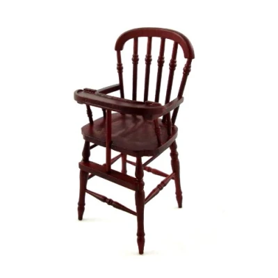Image of Melody Jane Dolls House Miniature Nursery Furniture Mahogany Victorian High Chair Highchair