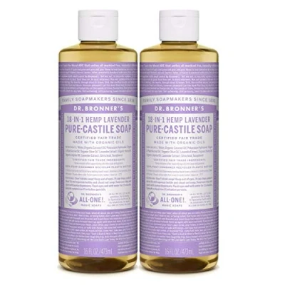 Image of (2 Pack) Dr Bronner Lavender Castile Liquid Soap 472ml 2 PACK BUNDLE