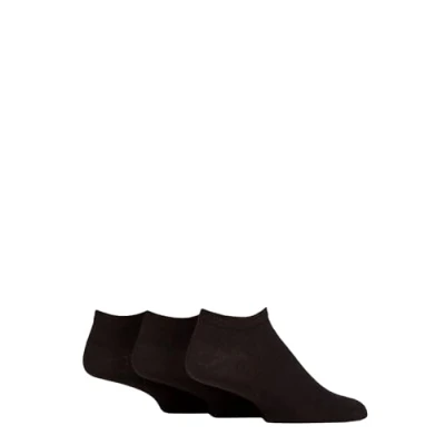 Image of Mens 3 Pair Iomi Footnurse Gentle Grip Diabetic Cotton Trainer Socks Black 6 11